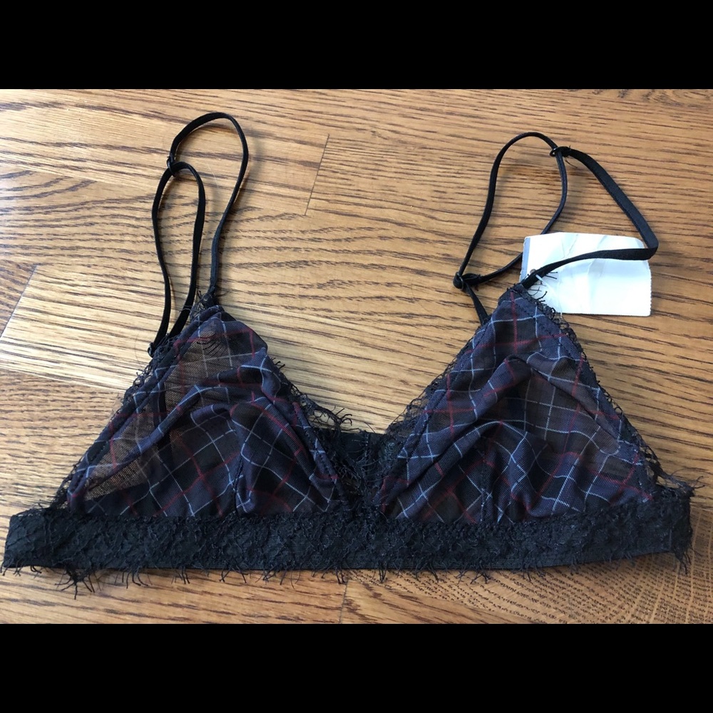 NWT Lovers and Friends plaid bralette xs